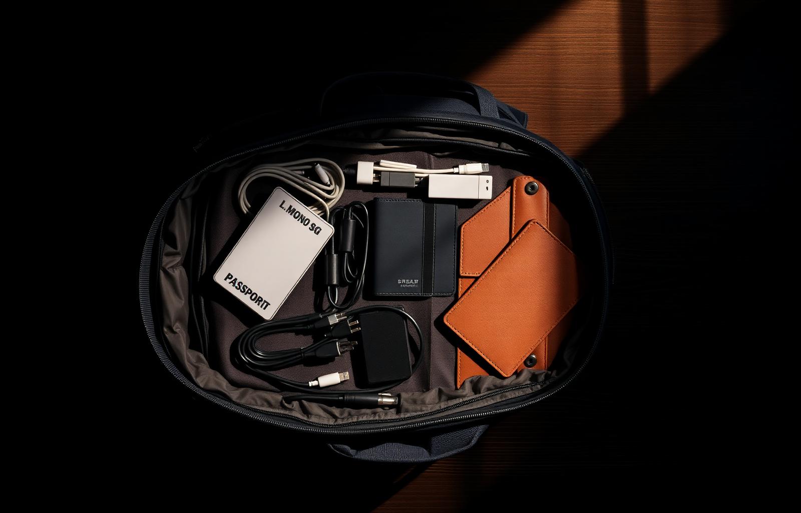 Travel kit flatlay